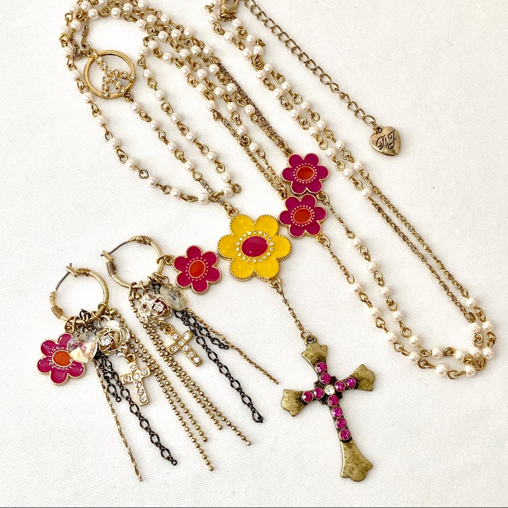 Betsey Johnson ‘Bohemian Betsey’ Necklace & Earrings Set RARE/HTF!
